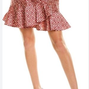 Sachin + Babi Red Diamond Pattern Skirt